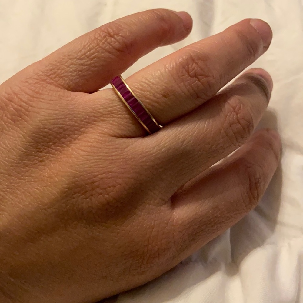 14k ruby eternity band size 7